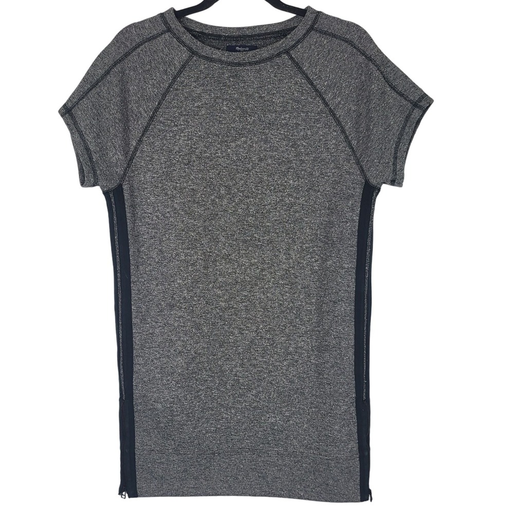 Madewell Midi Dress XS Womens Grey Short Sleeve Crew Neck Pockets Pullover